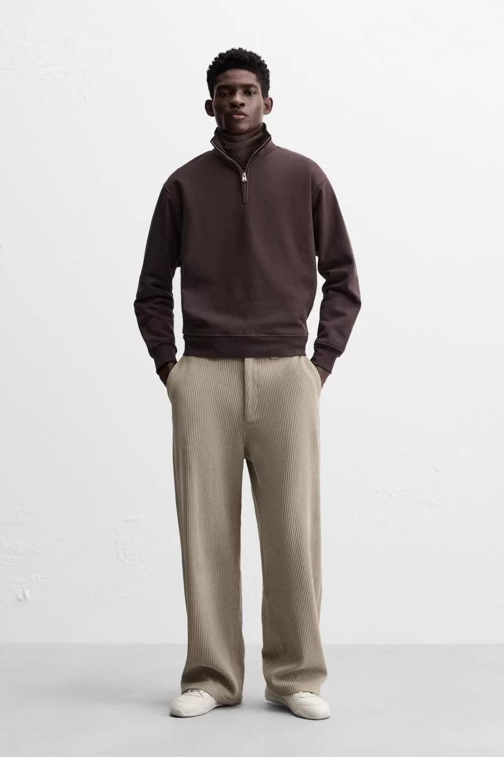 ZARA PANTALÓN WIDE FIT PANA<Hombre Pantalones