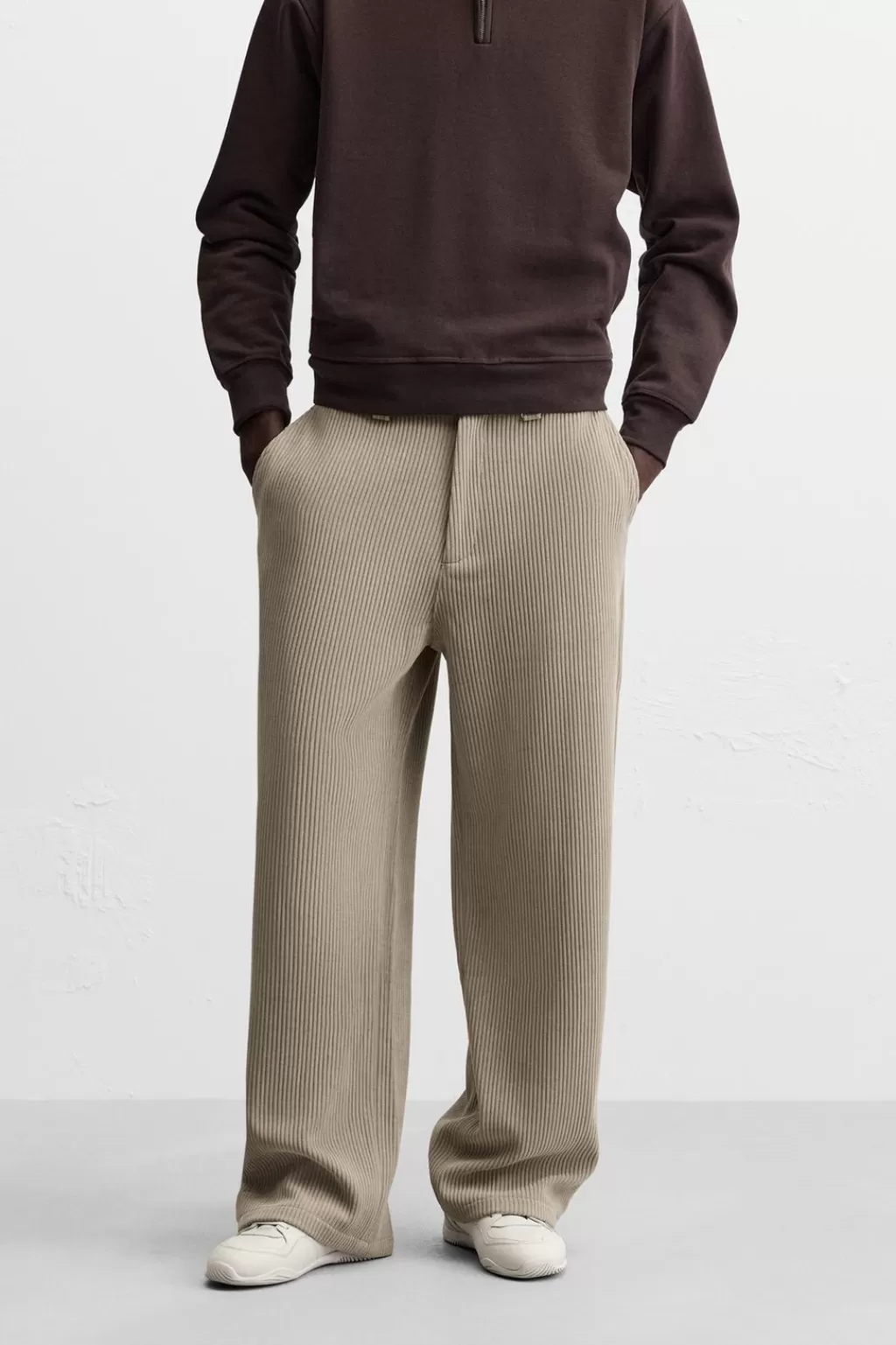 ZARA PANTALÓN WIDE FIT PANA<Hombre Pantalones