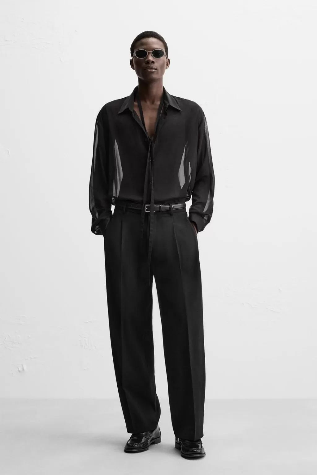 ZARA PANTALON RELAXED FIT PLIEGUES<Hombre Pantalones