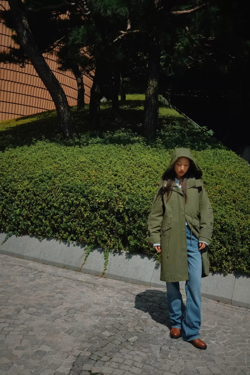 ZARA PARKA ALGODÓN CAPUCHA ZW COLLECTION<Mujer Chaquetas / Cazadoras