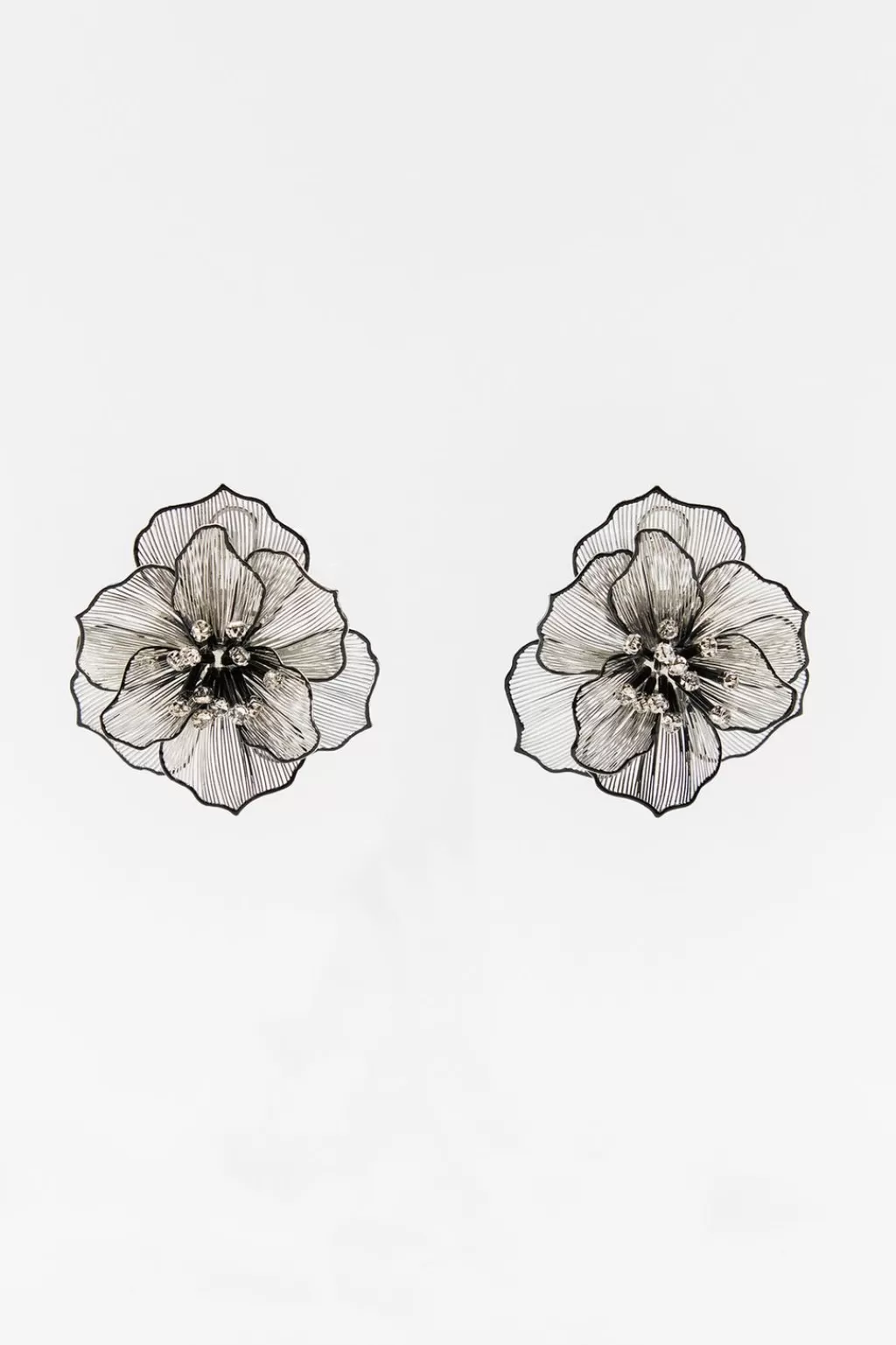 ZARA PENDIENTES FLOR BRILLOS<Mujer Accesorios / Bisuteria