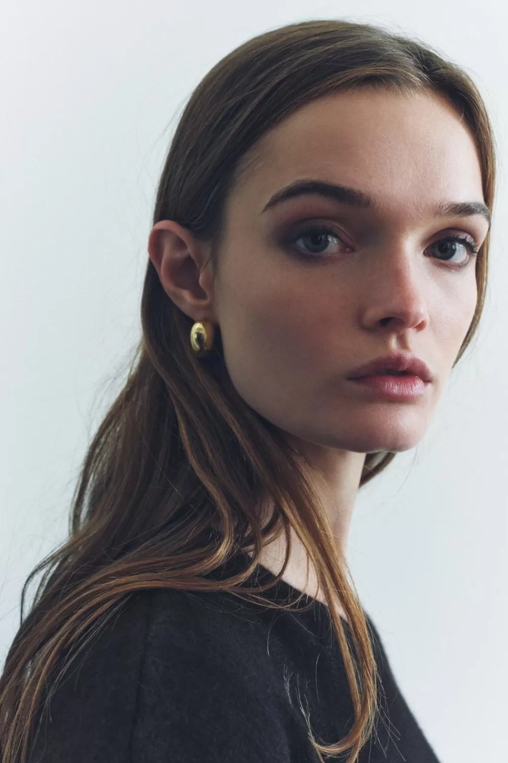 ZARA PENDIENTES MINI MEDIO ARO<Mujer Accesorios / Bisuteria