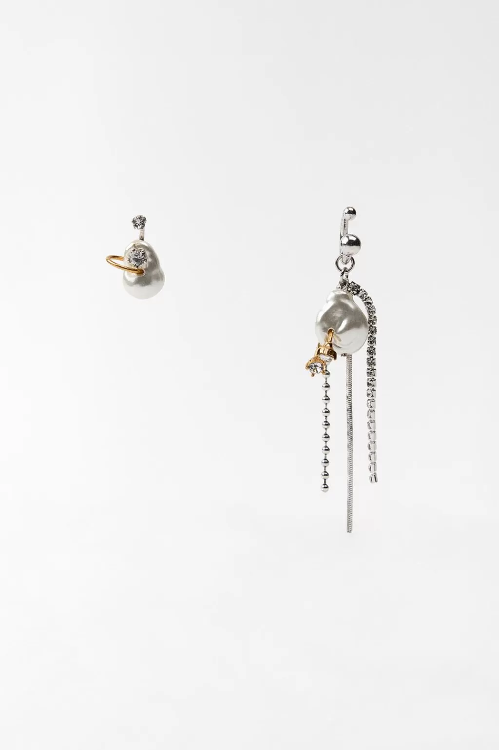 ZARA PENDIENTES PIERCING PERLAS JOYAS<Mujer Accesorios / Bisuteria