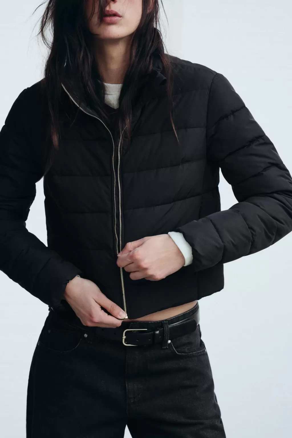 ZARA PLUMÍFERO CUELLO SUBIDO WATER AND WIND PROTECTION<Mujer Chaquetas / Cazadoras