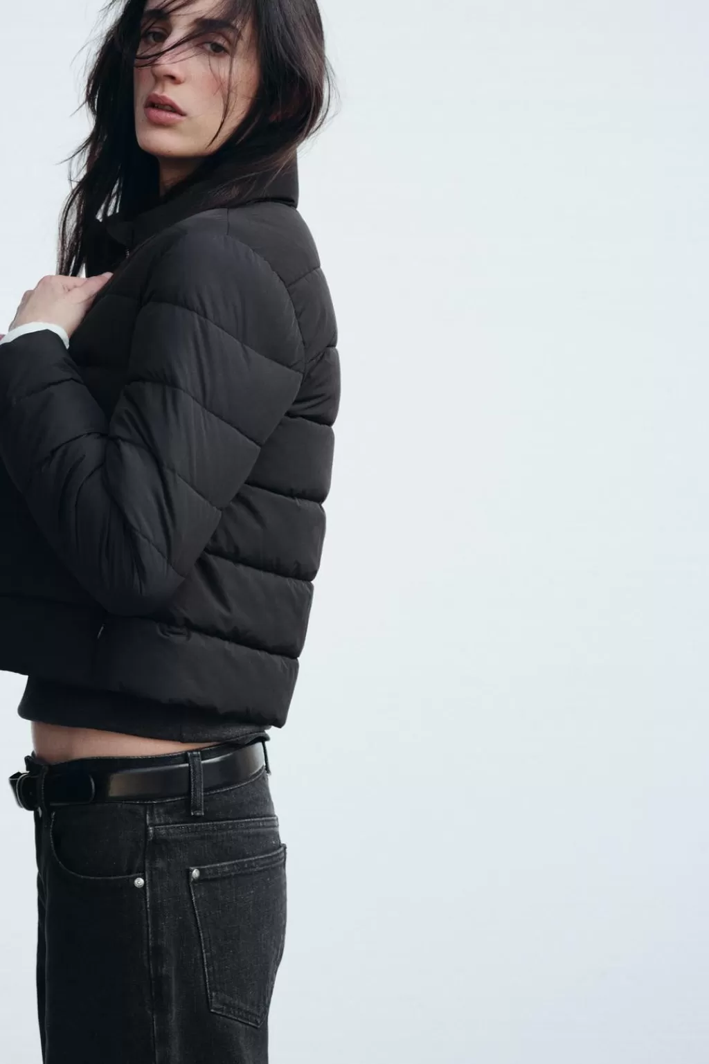 ZARA PLUMÍFERO CUELLO SUBIDO WATER AND WIND PROTECTION<Mujer Chaquetas / Cazadoras