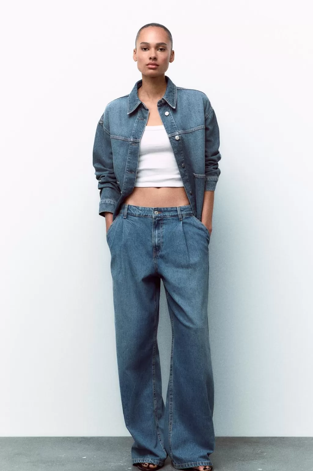 ZARA SOBRECAMISA DENIM TRF<Mujer Chaquetas / Cazadoras