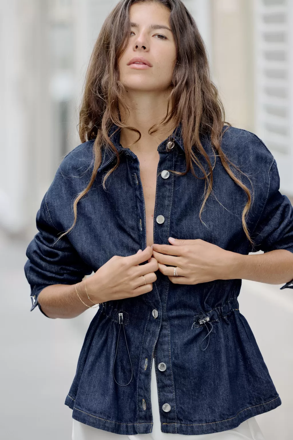 ZARA SOBRECAMISA Z1975 DENIM CINTURA AJUSTABLE<Mujer Chaquetas / Cazadoras