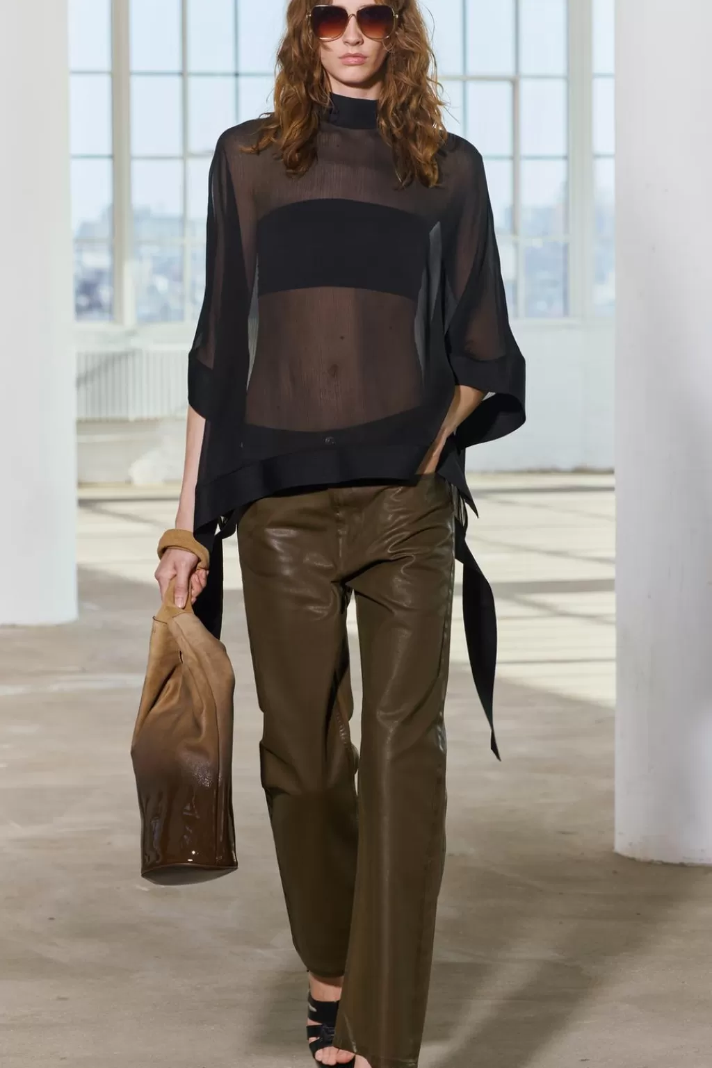 ZARA TOP CAPA SEMITRANSPARENTE CINTAS<Mujer Chaquetas / Cazadoras | Tops / Bodies