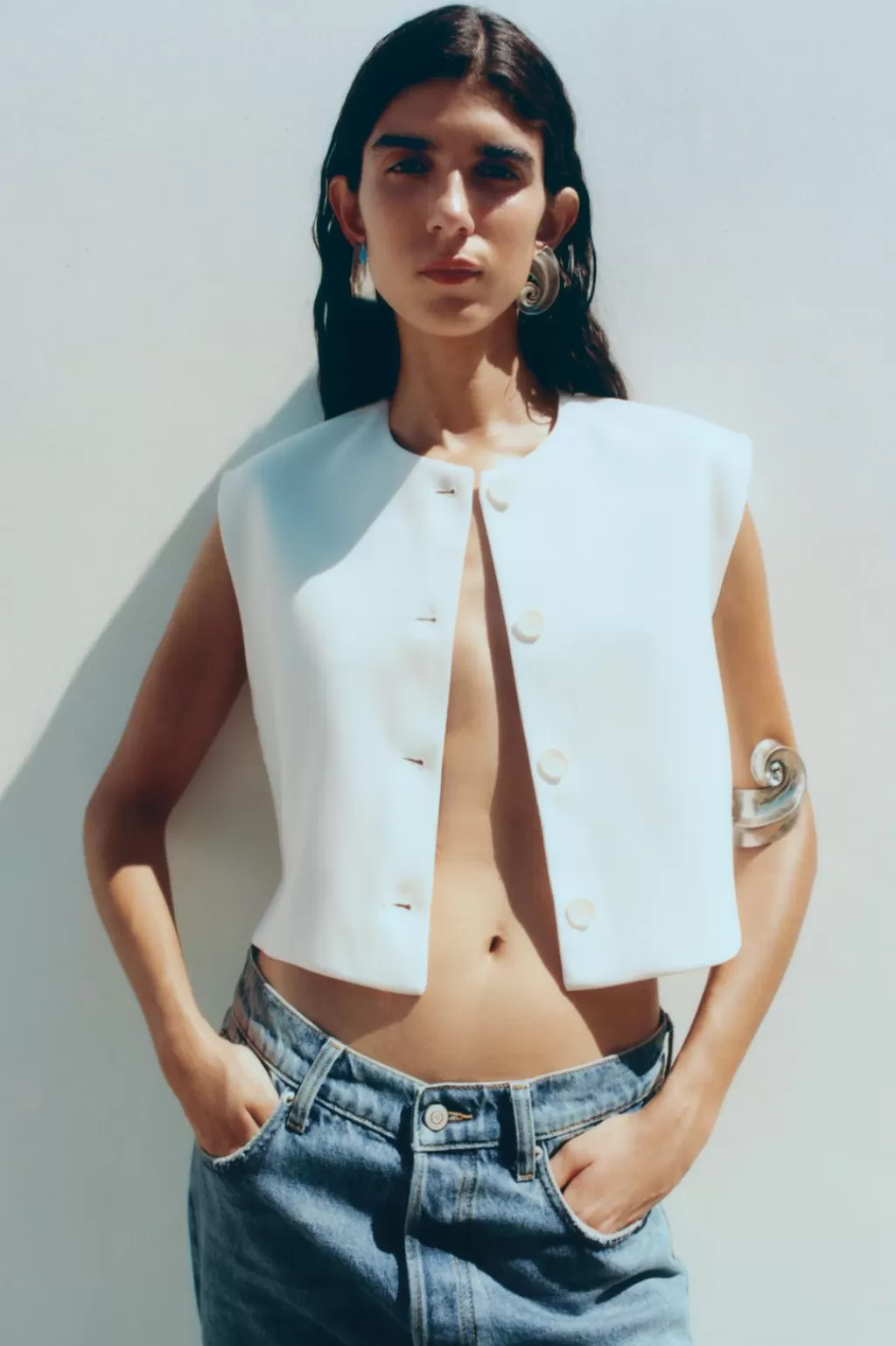 ZARA TOP CHALECO BOTONES ZW COLLECTION<Mujer Blazers / Chalecos | Tops / Bodies
