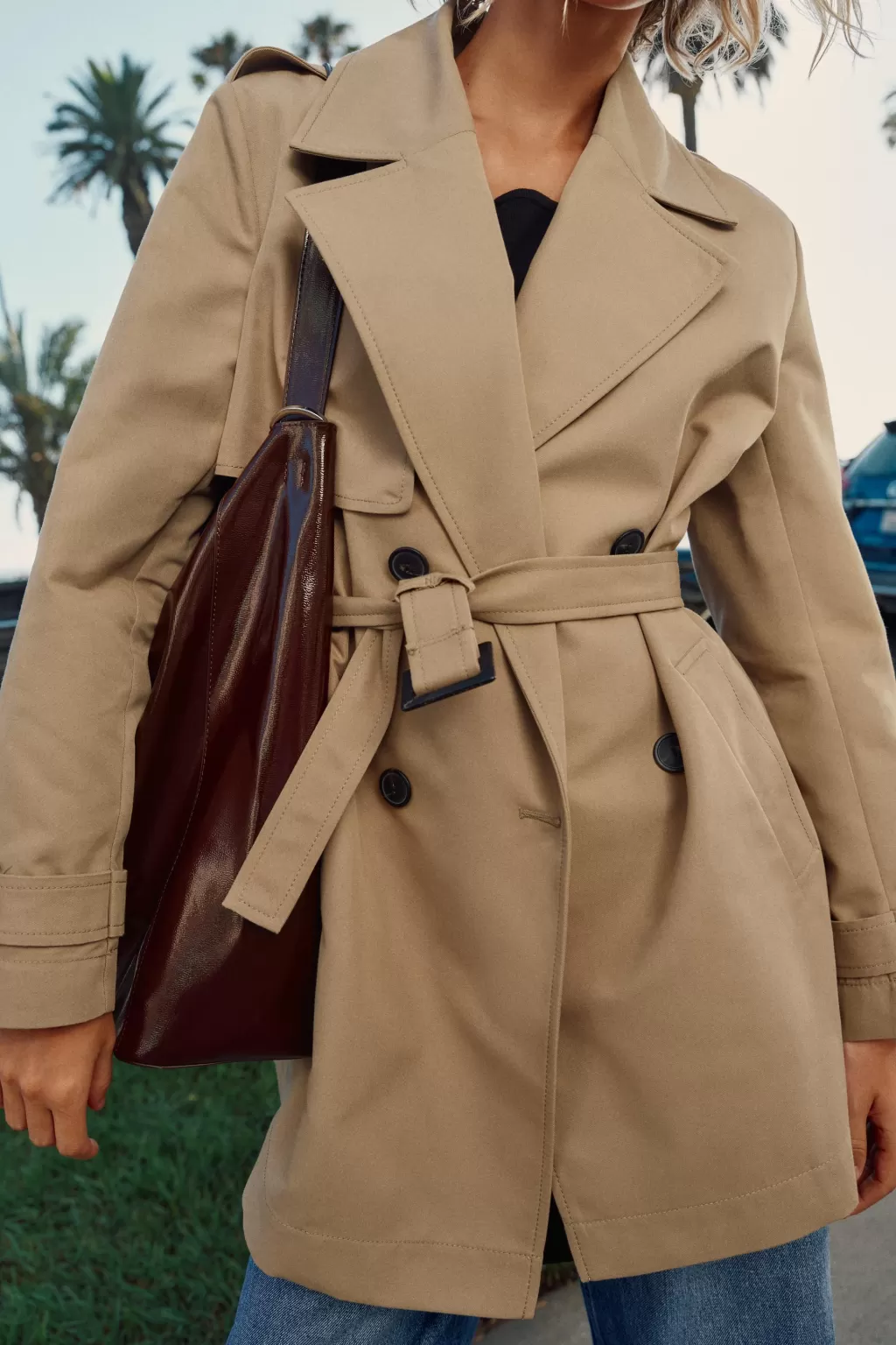 ZARA TRENCH CRUZADO CINTURÓN<Mujer Abrigos / Anoraks