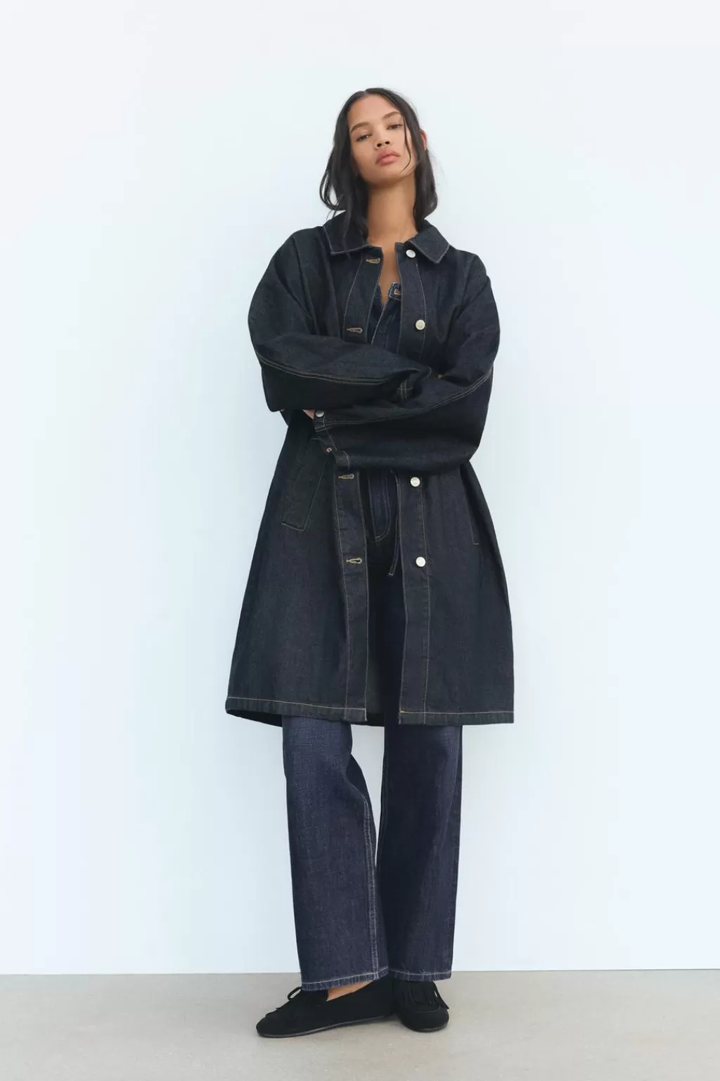 ZARA TRENCH DENIM TRF<Mujer Chaquetas / Cazadoras