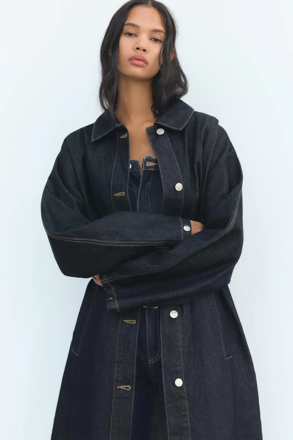 ZARA TRENCH DENIM TRF<Mujer Chaquetas / Cazadoras