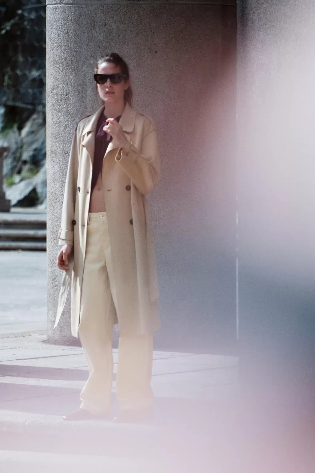 ZARA TRENCH EFECTO ANTE<Mujer Abrigos / Anoraks